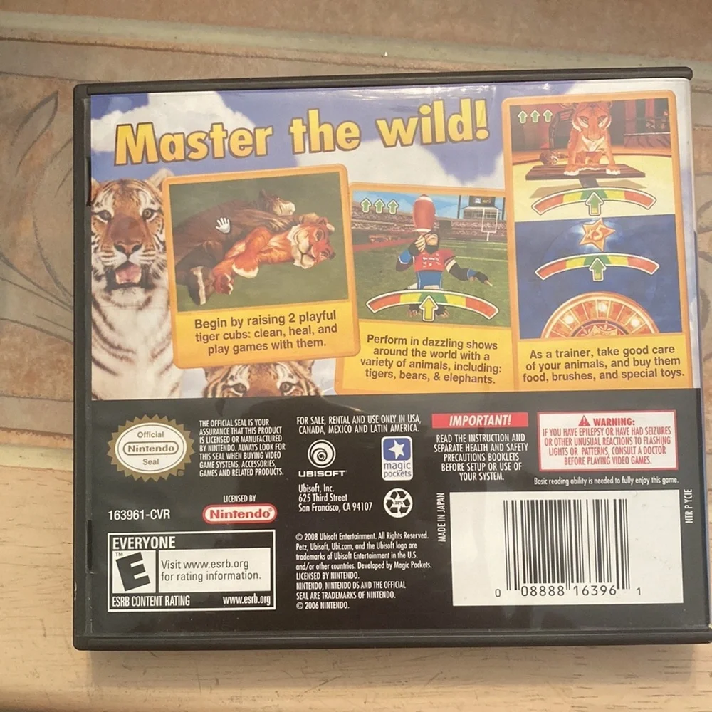 Nintendo DS Petz Wild Animals Tigerz game